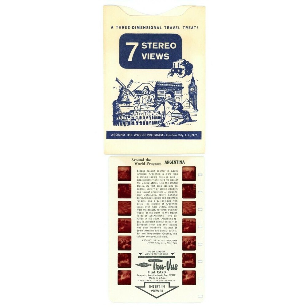 Vintage Tru Vue Tru-Vue Film Card Argentina‎ South America Around The World 3-D